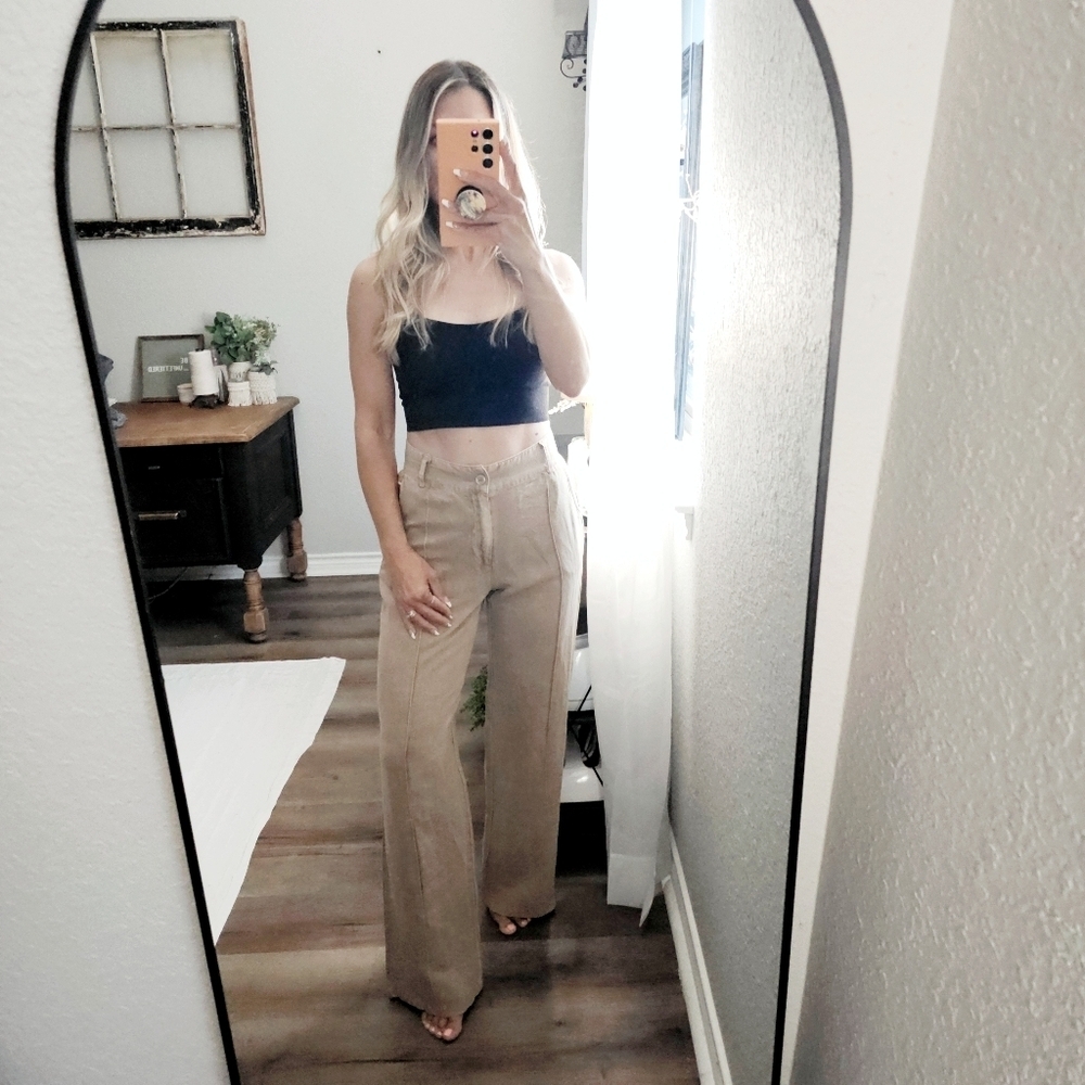 Young Fabulous & Broke Anthropologie Easton Wide Leg Linen Pants Preppy XS NWT - Picture 4 of 13